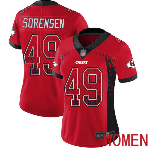 Women Kansas City Chiefs 49 Sorensen Daniel Limited Red Rush Drift Fashion Nike NFL Jersey